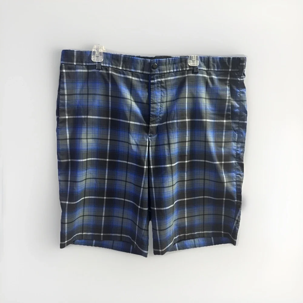 Nike Golf Tour Performance Shorts‎ Men's Size 40 Blue Plaid Dri Fit